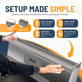 Linda's Essentials easy no-tools installation using magnets or adhesive stickers