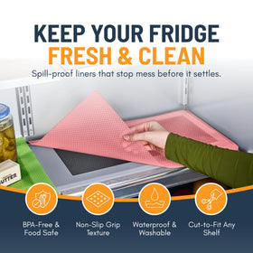 Linda's Essentials fridge liner cut-to-fit for custom shelf size