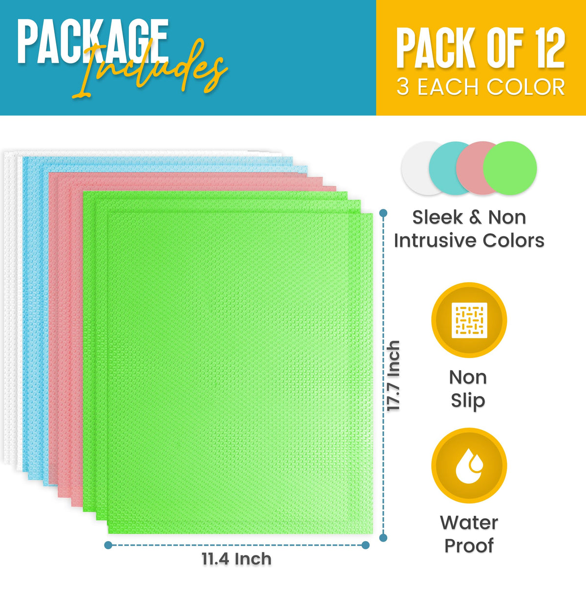 Linda's Essentials non-adhesive drawer liner laid in a drawer for organized storage and quick cleanup.