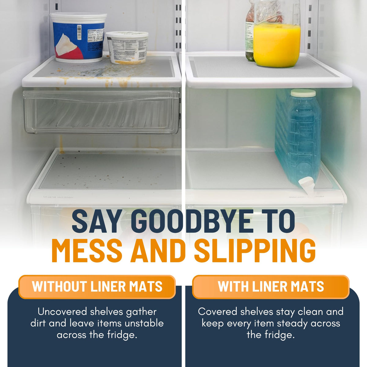 Linda's Essentials non-adhesive liner is easy to remove without residue