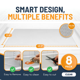 Linda's Essentials dot-textured fridge mat grips shelves to prevent slipping