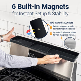 Linda's Essentials included six adhesive plates ensures compatibility on non-magnetic surfaces.