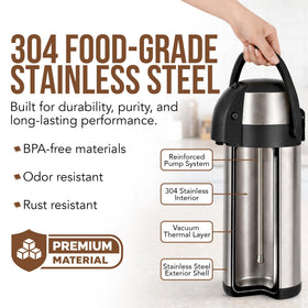 Linda's Essentials insulated steel interior maintains pure flavor.