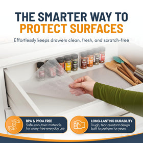 Linda's Essentials drawer liner non-slip waterproof protection for spills