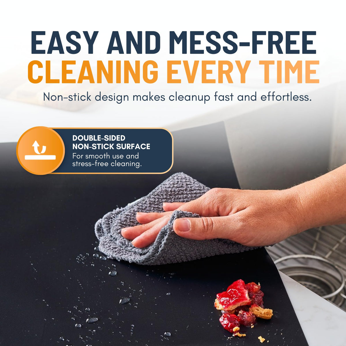 Linda's Essentials liners are dishwasher-safe on the top rack for quick refresh.