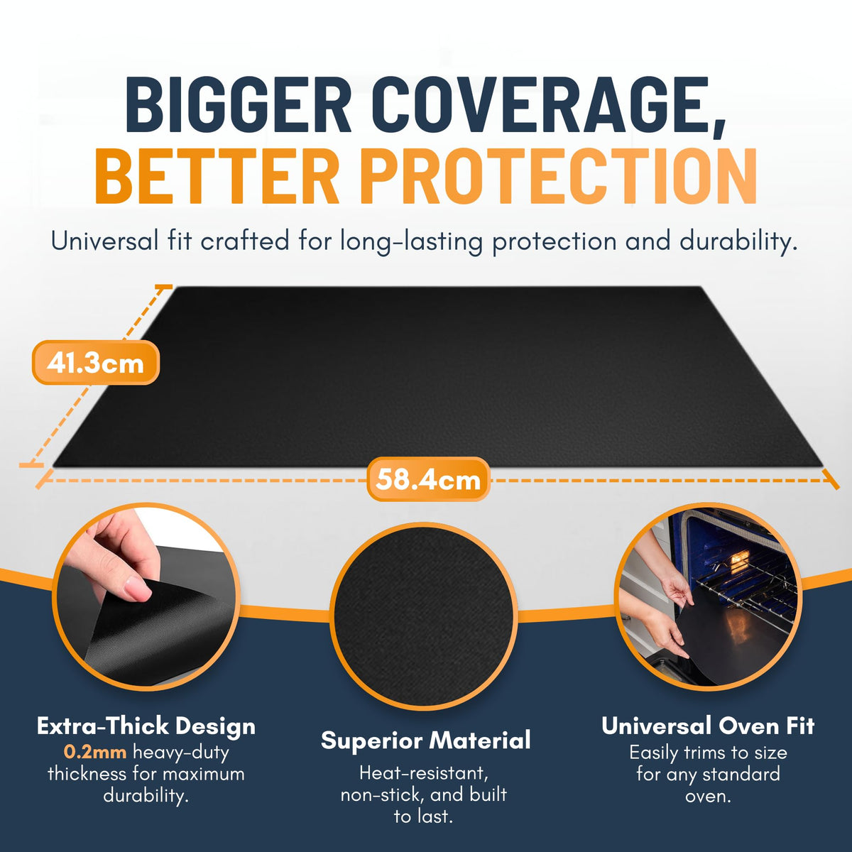 Linda's Essentials liner demonstrates heat resistance up to 500°F for safe use.