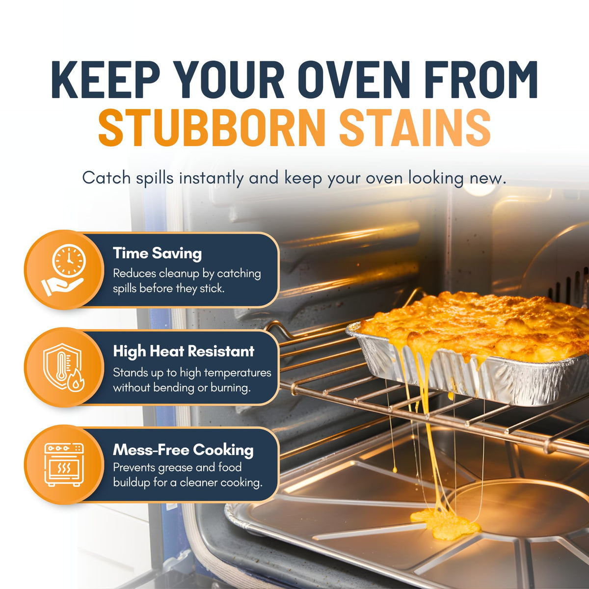 Linda's Essentials oven liner bottom-foil-installation shows correct placement for various ovens.