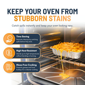Linda's Essentials oven liner bottom-foil-installation shows correct placement for various ovens.