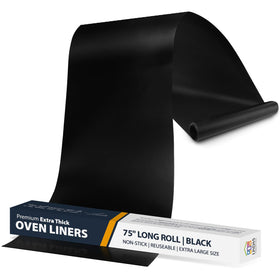 Linda's Essentials oven liner bottom protector covers the oven floor for easy cleanup.