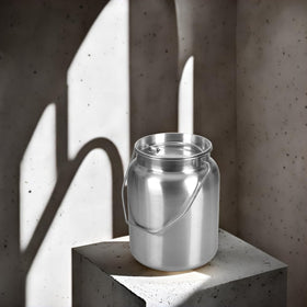 Lindy's stainless steel milk jug ready for camping and outdoor beverages.