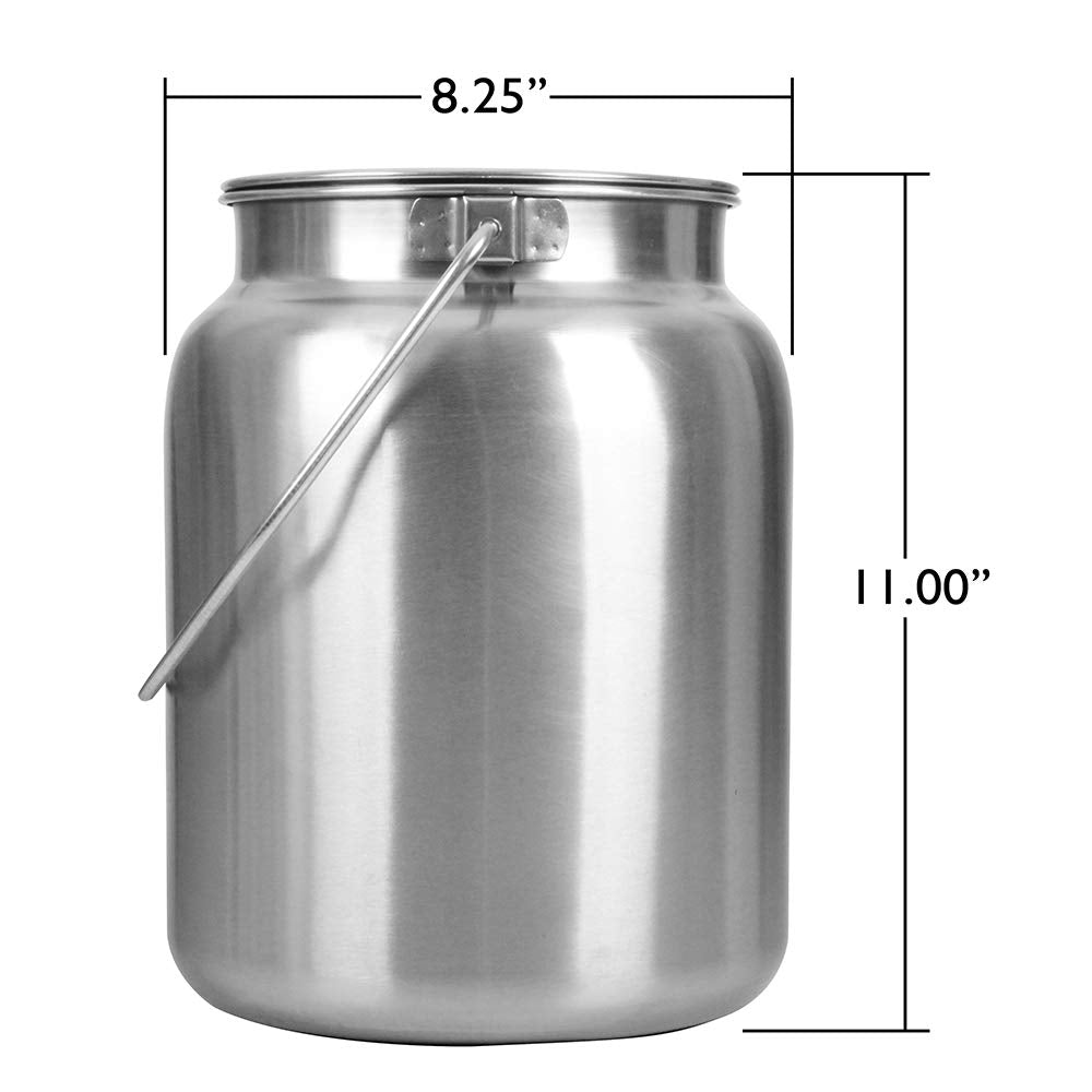Lindy's seamless milk jug with long swivel handle for easy transport.