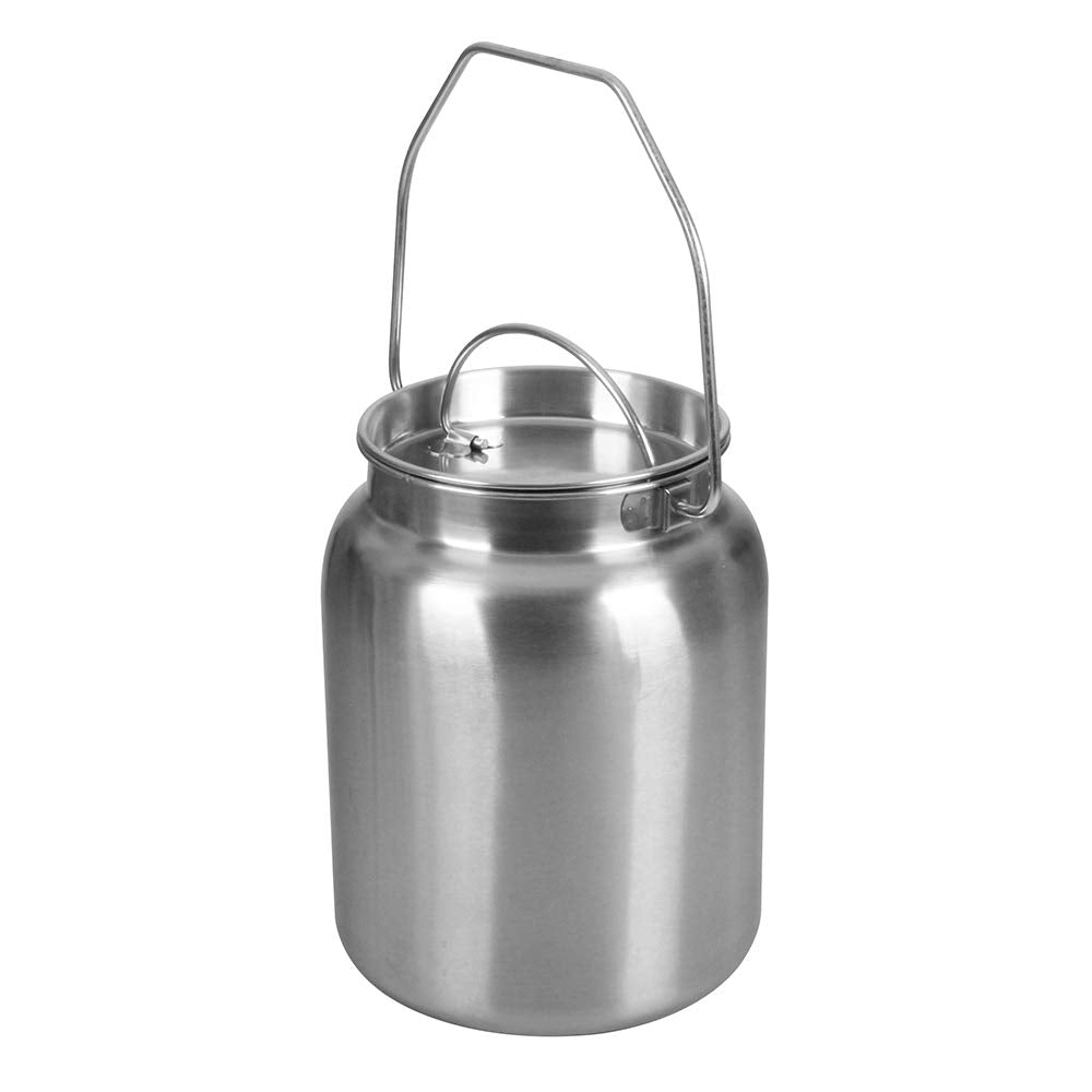 Lindy's stainless steel milk jug tight lid close-up showing secure cap for spill prevention.