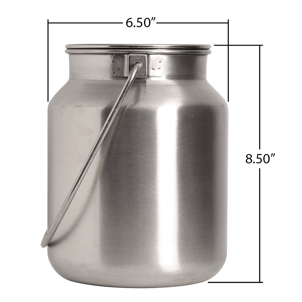 Tight lid and long swivel handle for easy pouring and transport