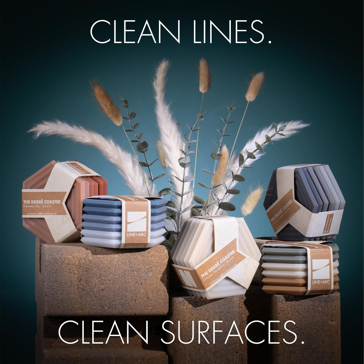 LINE+ARC dishwasher-safe coaster for easy cleanup after gatherings.