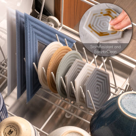 LINE+ARC six-pack coasters for indoor and outdoor use.