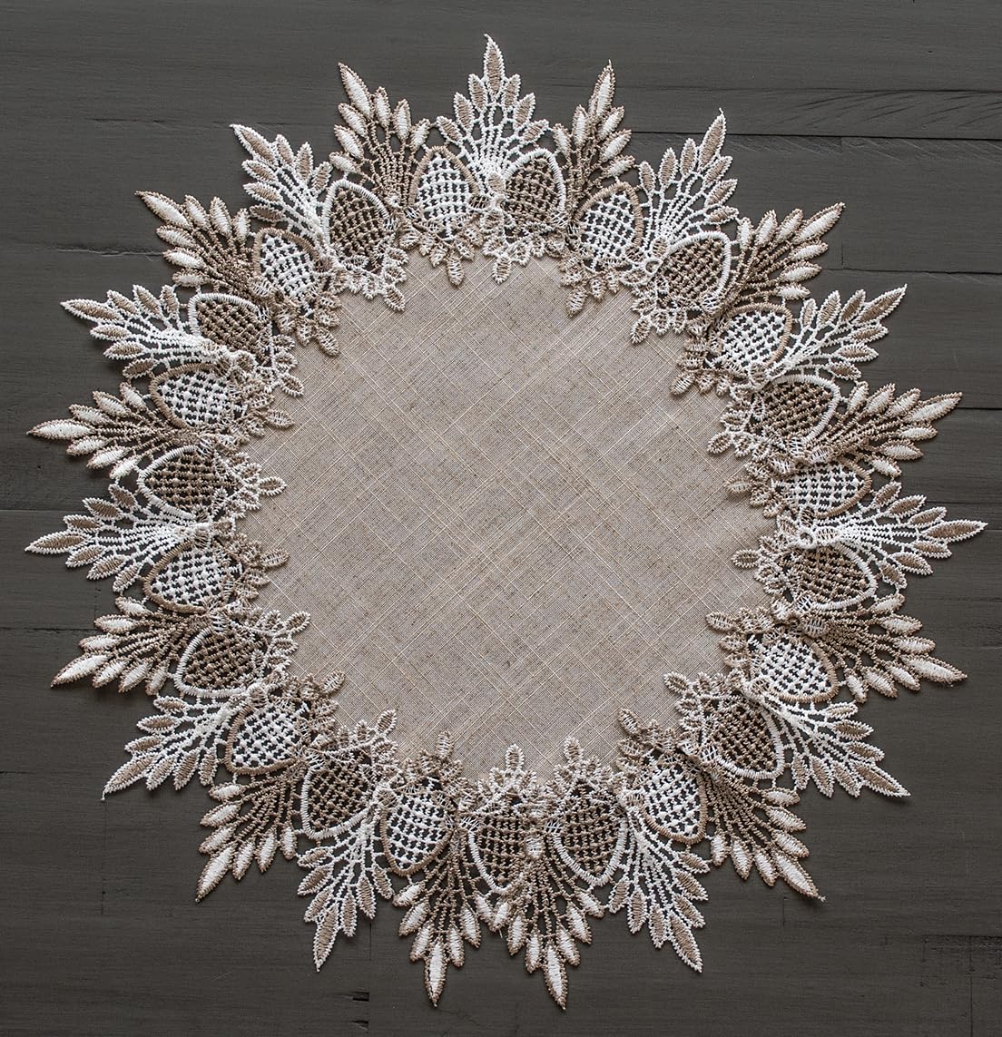 Easy-care polyester lace doily by Linens, Art and Things for simple maintenance.