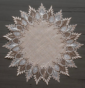 Easy-care polyester lace doily by Linens, Art and Things for simple maintenance.