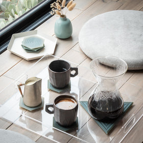 LINE+ARC Degrē coasters with stable base design for sturdy placement