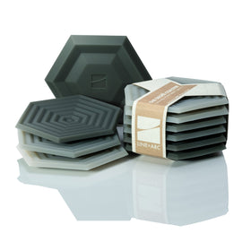 LINE+ARC Degrē coasters winter salad set six, thick silicone for hot drinks and protection