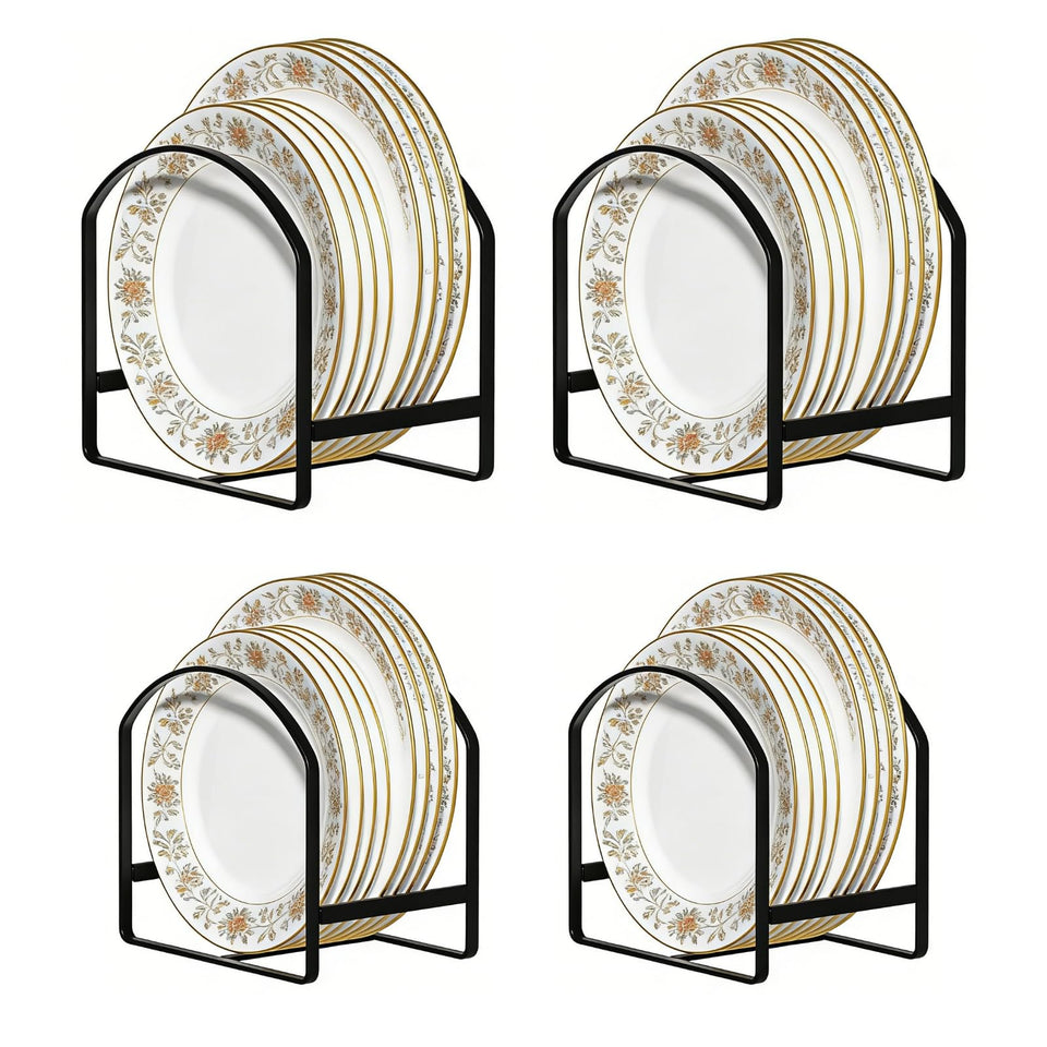 LINFIDITE 4-pack large plate holder demonstrates sturdy storage for 8–12 inch plates.