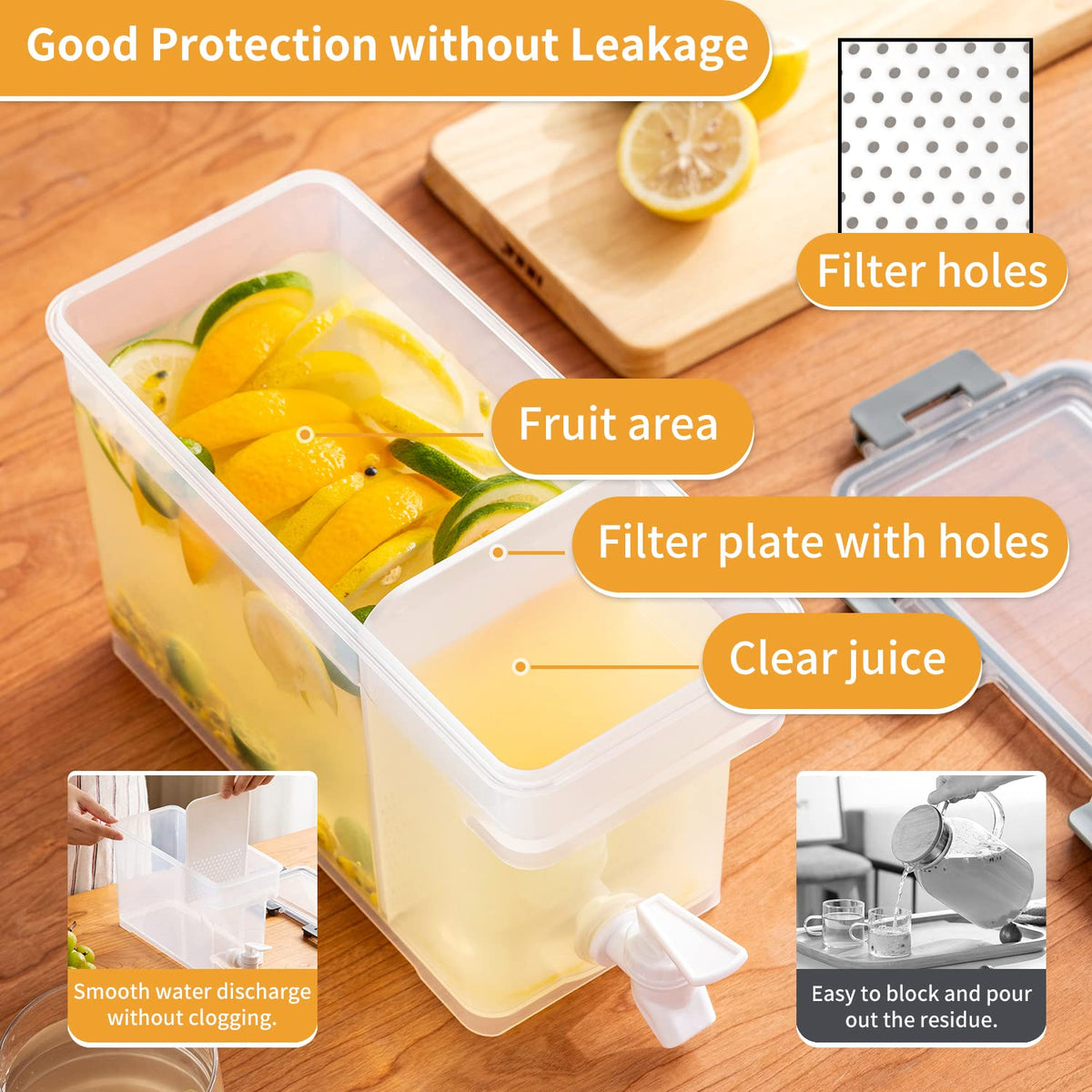 Lingerlanden detachable filter plate keeps juice smooth and unclog-free.