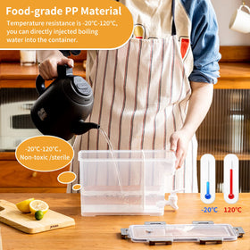 Lingerlanden fridge-friendly dispenser fits standard refrigerator shelves.