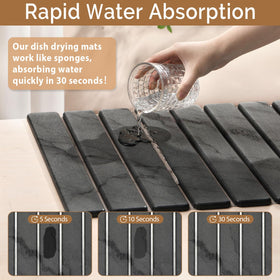 Linidcoud diatomaceous earth mat absorbs water rapidly on kitchen surfaces