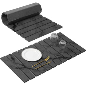Linidcoud extra large stone drying mat on counter with marble pattern for quick moisture absorption