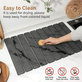 Linidcoud foldable stone drying mat rolled for storage.