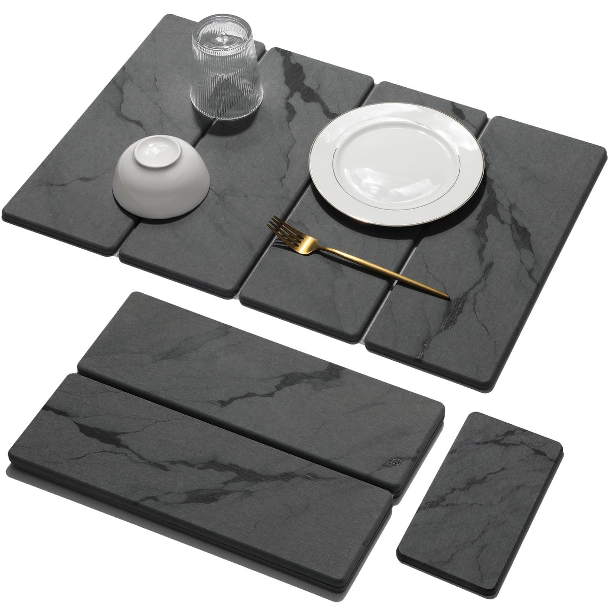 Linidcoud large stone drying mat 24x16 keeps dishes and countertops dry.