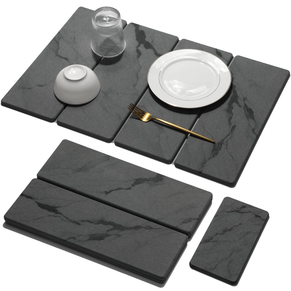 Linidcoud large stone drying mat 24x16 keeps dishes and countertops dry.