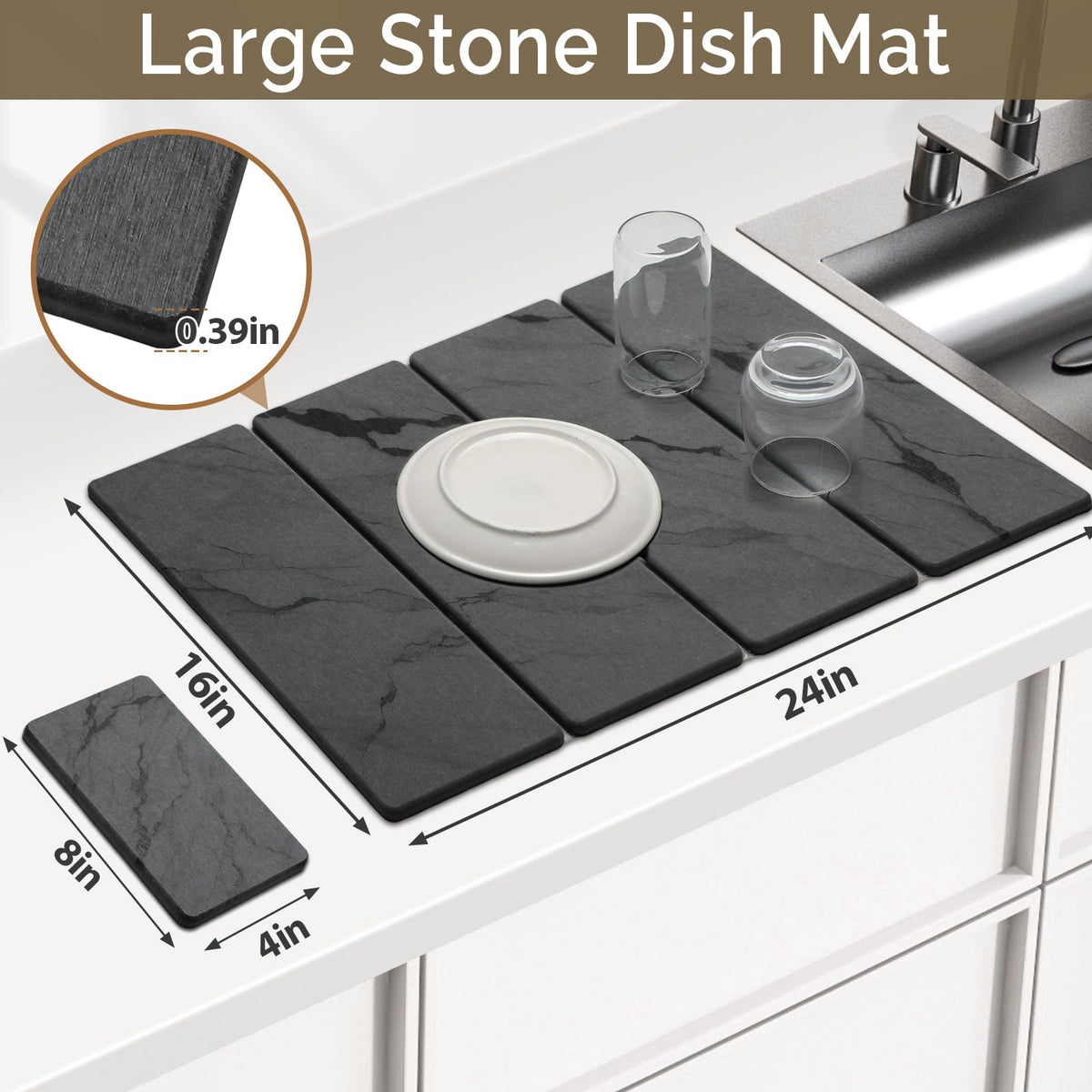Linidcoud large stone drying mat 8x4 compact and versatile for small spaces.