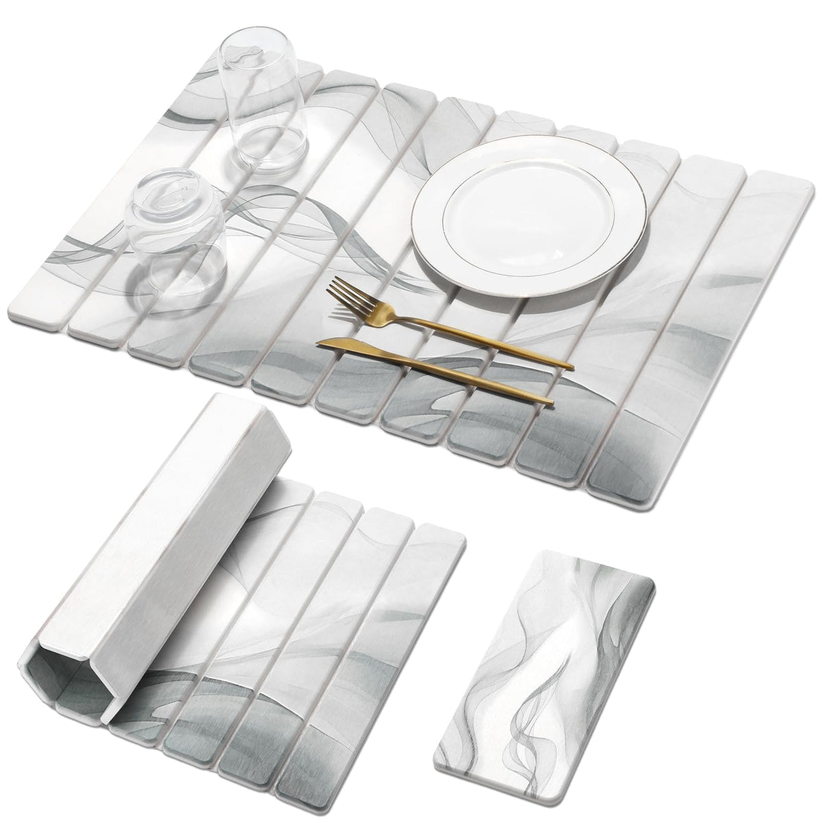 Linidcoud large stone drying mat on counter absorbs water quickly