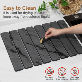 Linidcoud marble pattern detail shows a stylish, durable kitchen accessory.