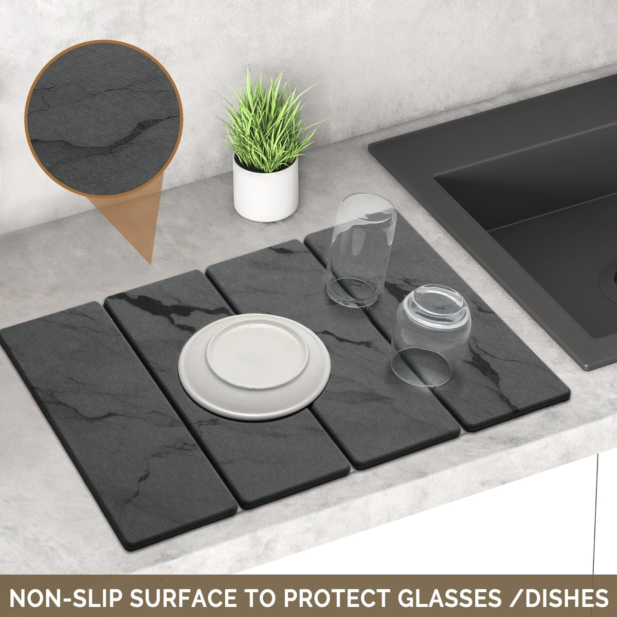 Linidcoud quick-dry diatomaceous earth mat absorbs water rapidly.