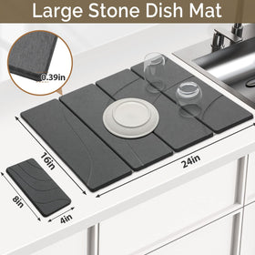 Linidcoud small stone drying mat beside sink for quick drying tasks