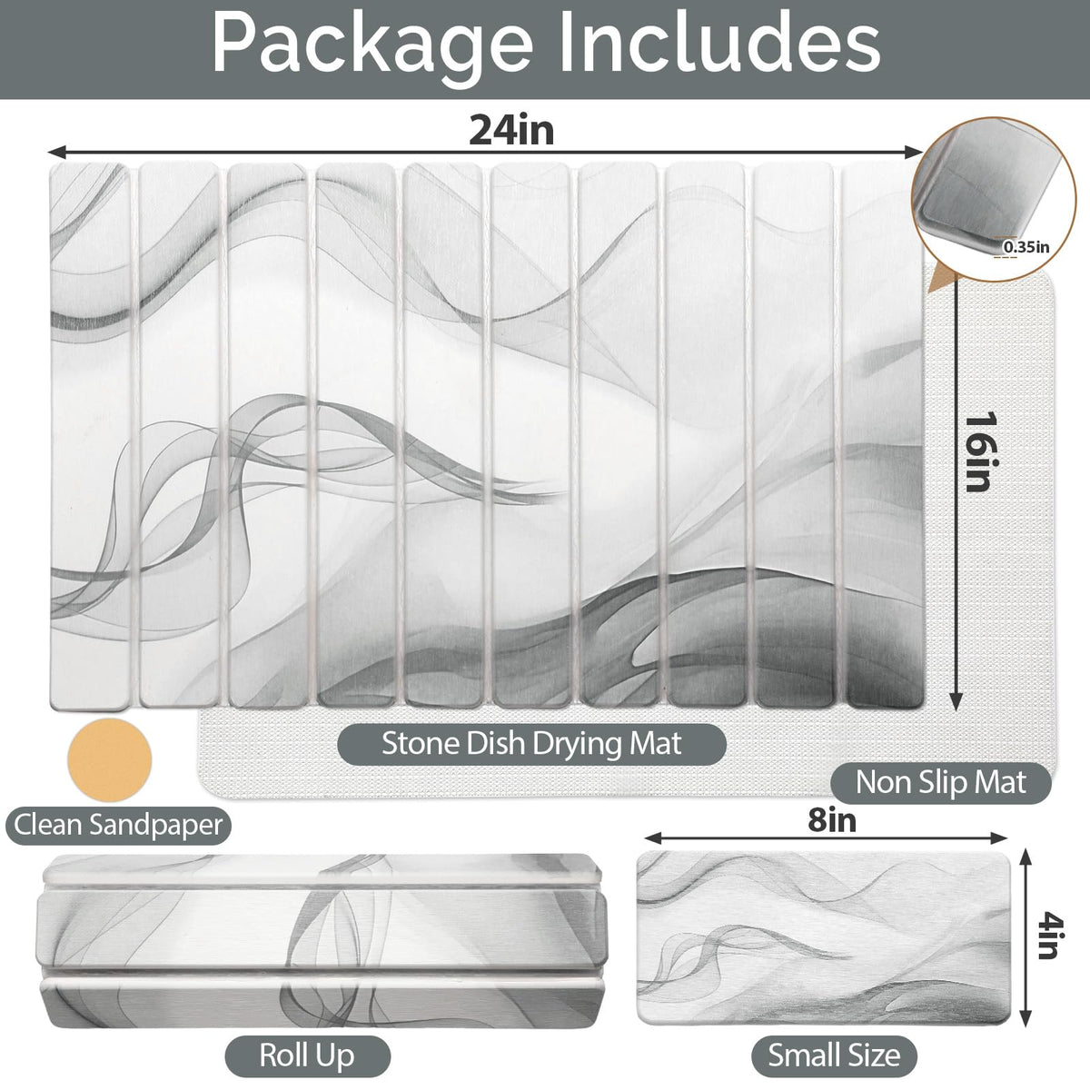Linidcoud small stone drying mat compact size for small spaces
