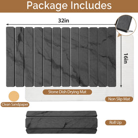 Linidcoud foldable stone drying mat rolled for compact storage after use