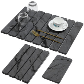 Linidcoud large stone drying mat with marble pattern absorbs water quickly on busy counters.