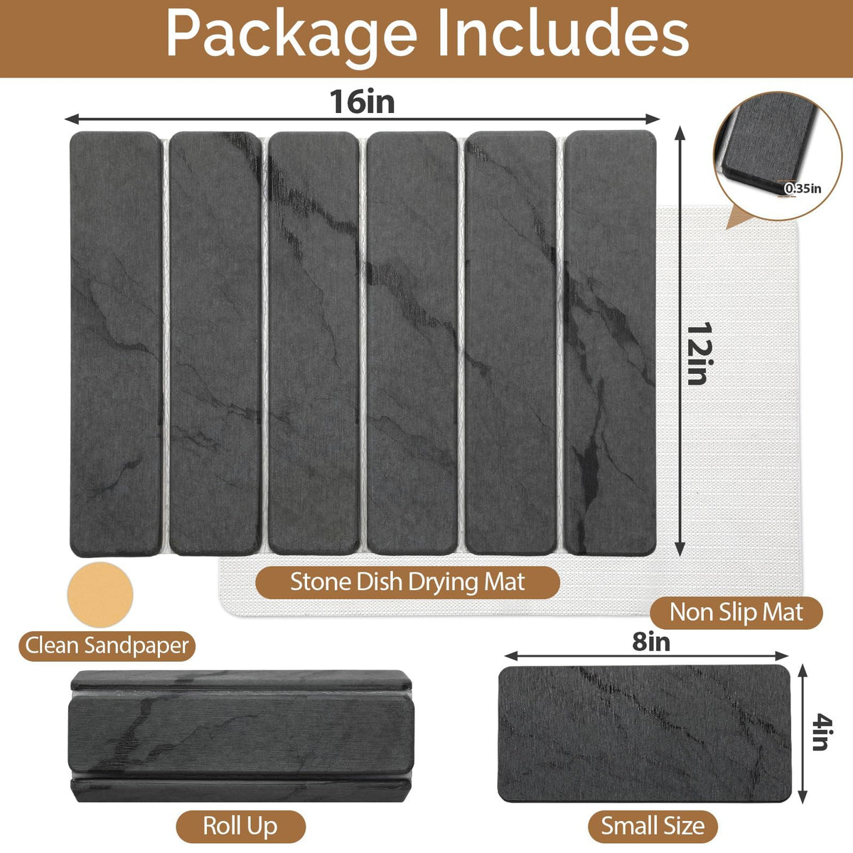 Linidcoud small stone mat 8x4, versatile coaster or soap mat
