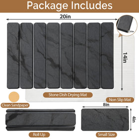 Linidcoud small stone drying mat complements sinks and doubles as a cup coaster.