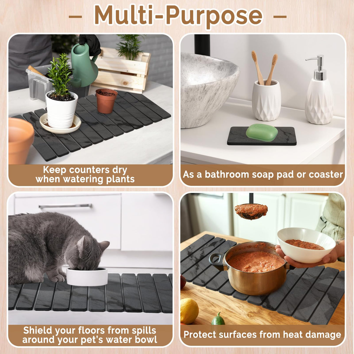 Linidcoud two-mats set suits dishes, cups, and utensils