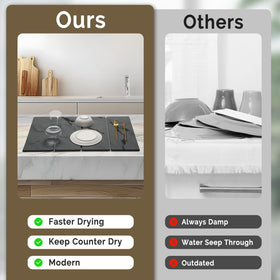 Linidcoud water-absorbent dish mat protects counters while drying bottles.