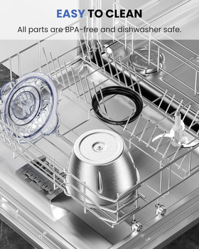LINKChef dishwasher-safe bowl makes cleanup quick and easy.