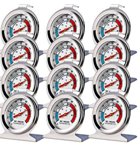 LinkDm 12-pack fridge thermometer large dial shows clear readings for safe storage