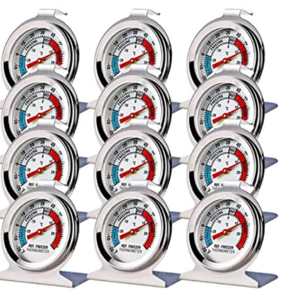 LinkDm 12-pack fridge thermometer large dial shows clear readings for safe storage