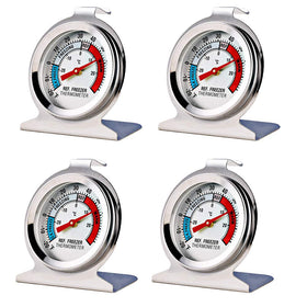 LinkDm four-pack fridge thermometer with large dial for clear, easy readings