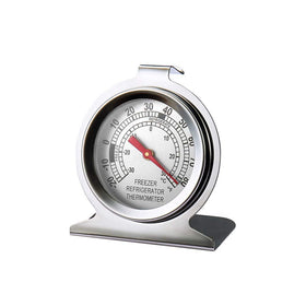 LinkDm thermometer with wide base and integrated hook for versatile placement.