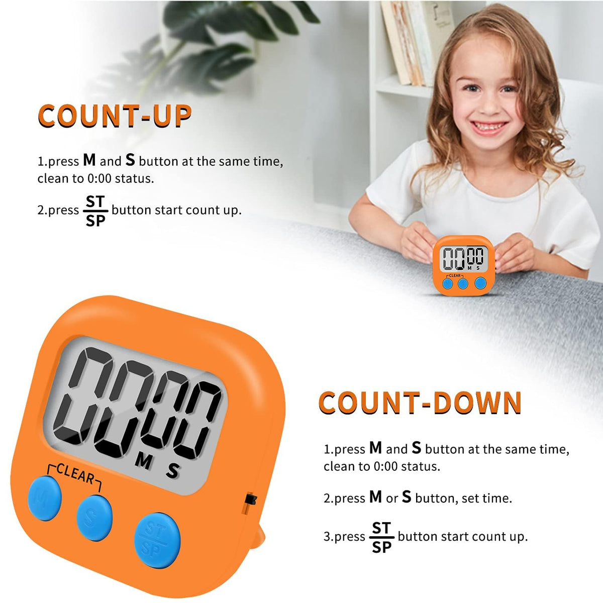 LinkDm timer close-up display for easy reading from across the room