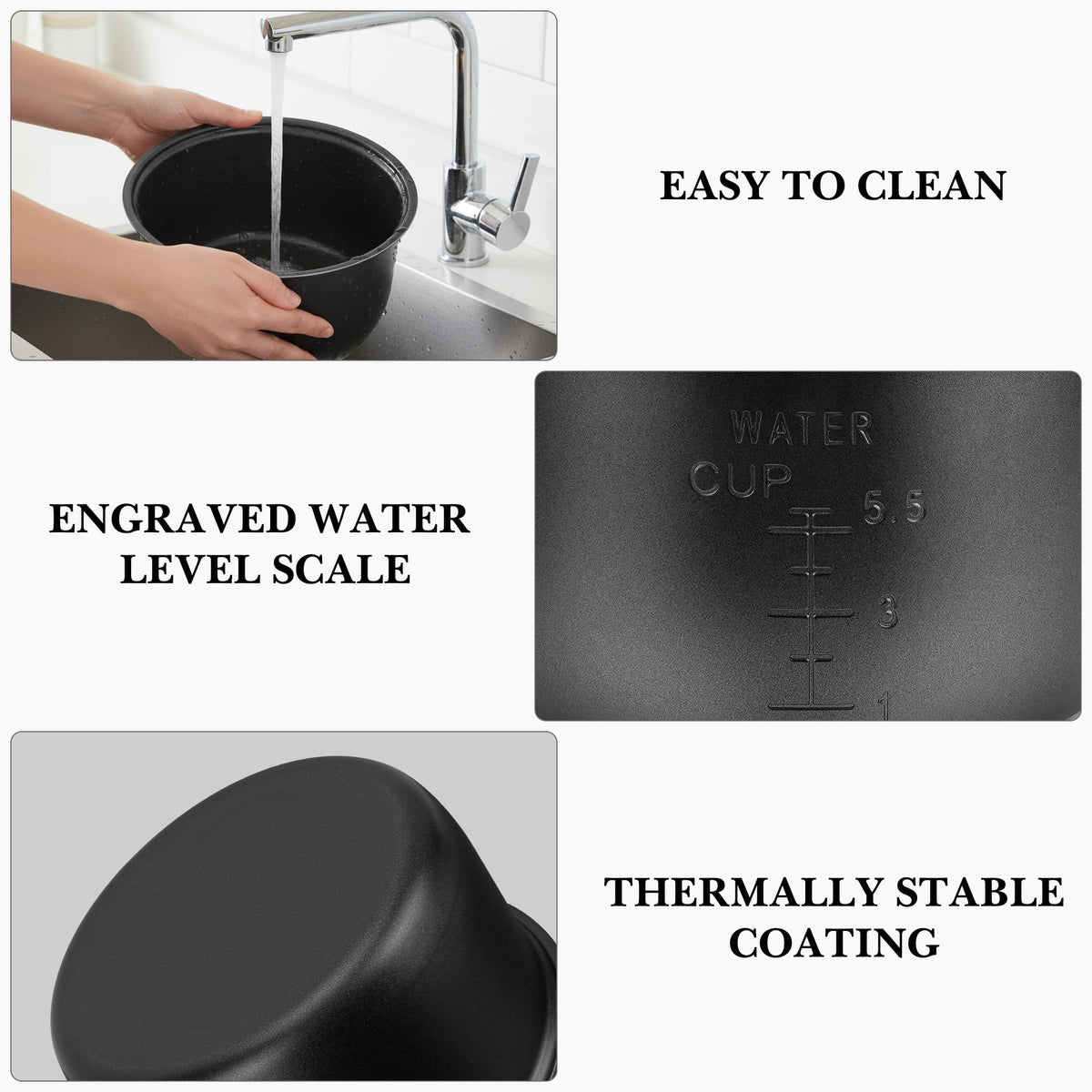 Linkidea inner pot compatible with Tiger JBV-A10U, S10U and Zojirushi NS-TSC10.